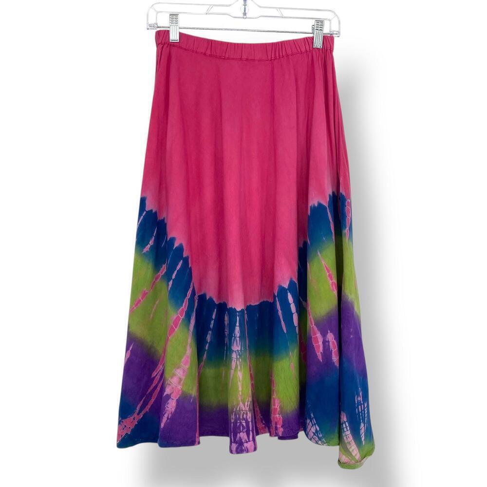 Soft Surroundings Colorful Tie-Dye Maxi Skirt